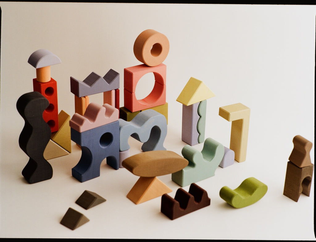 Collage Building Blocks – Wooden Building Set Inspired by Matisse