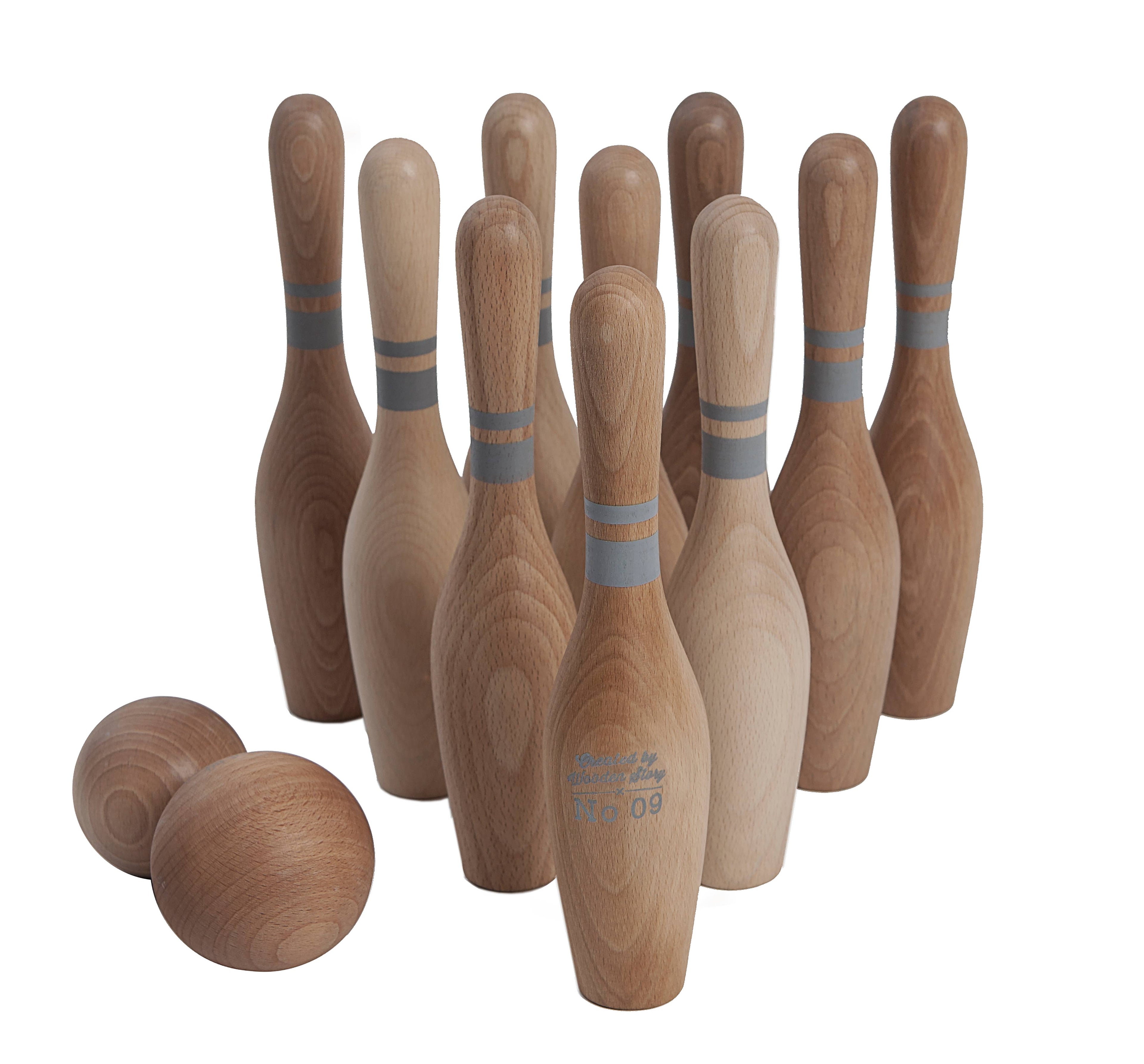 Natural bowling set