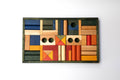 Wooden blocks in green tray - 54 pcs