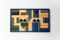 Wooden blocks in blue tray - 54 pcs