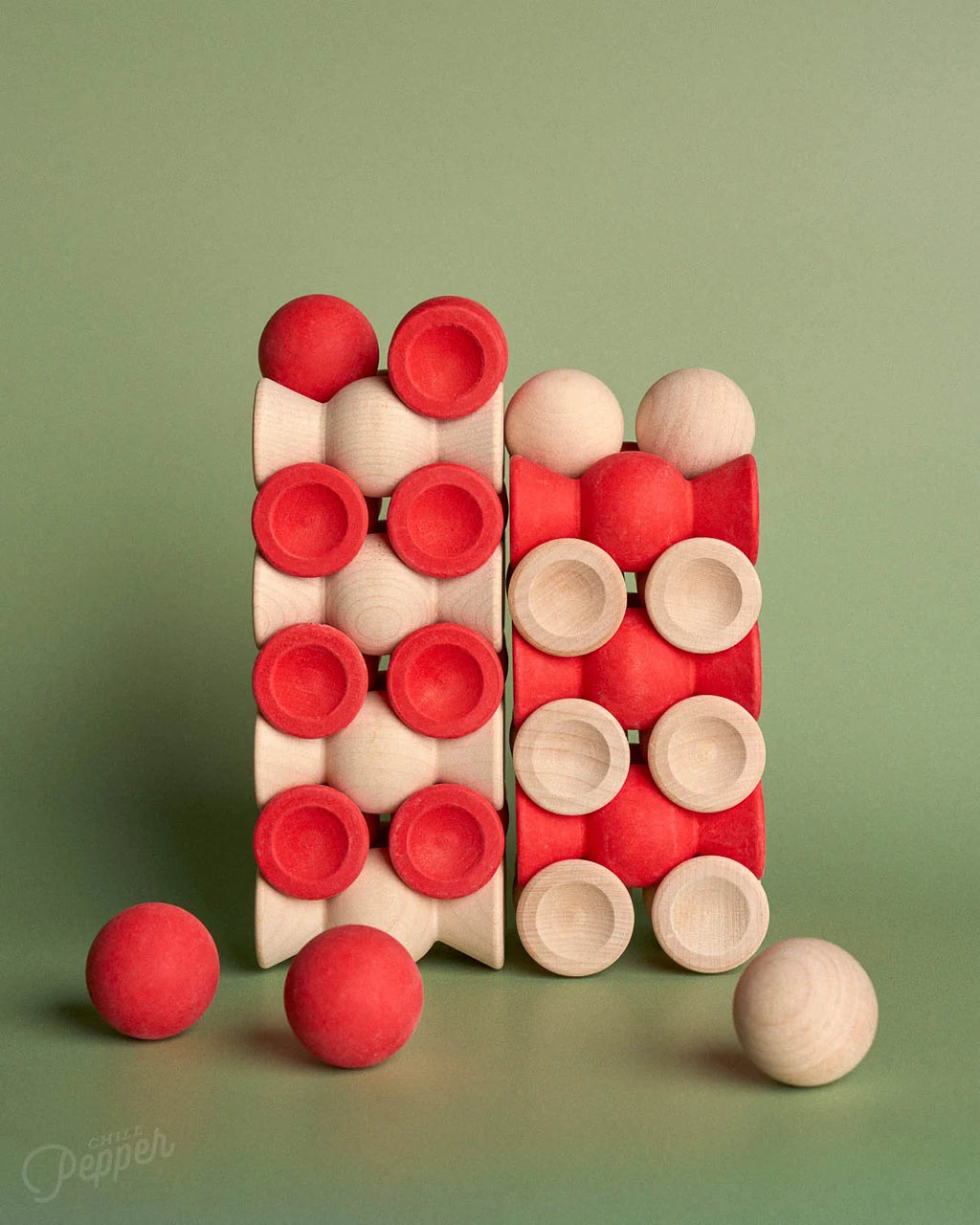 Chill Pepper Sweets – Wooden Stacking Game, Red Velvet (33 pcs)