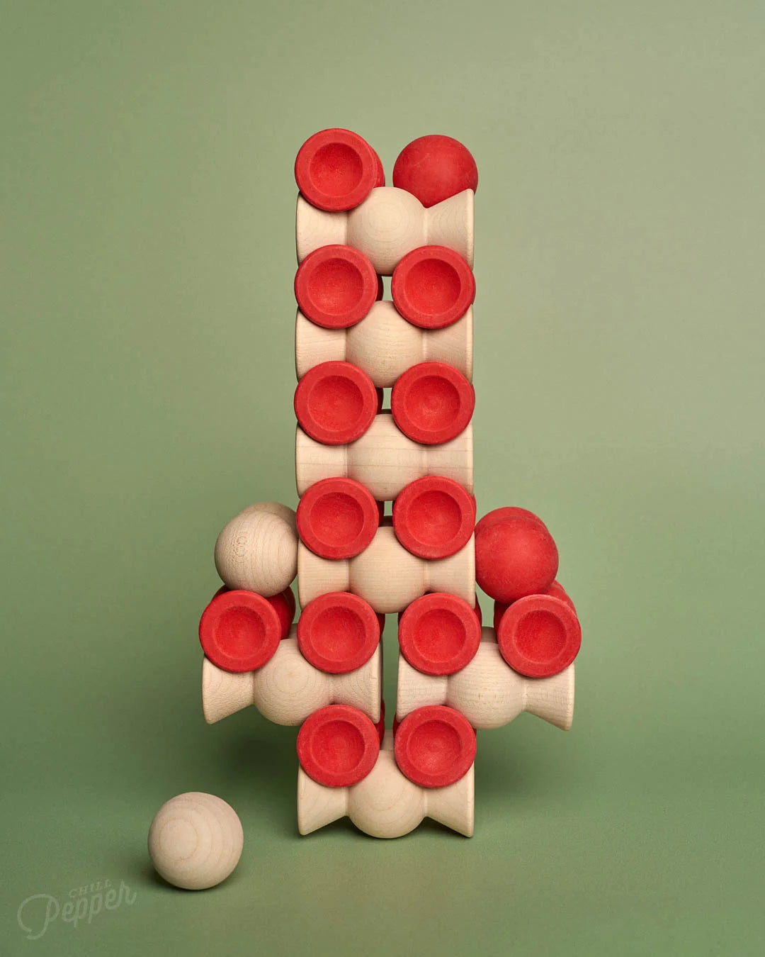 Chill Pepper Sweets – Wooden Stacking Game, Red Velvet (33 pcs)