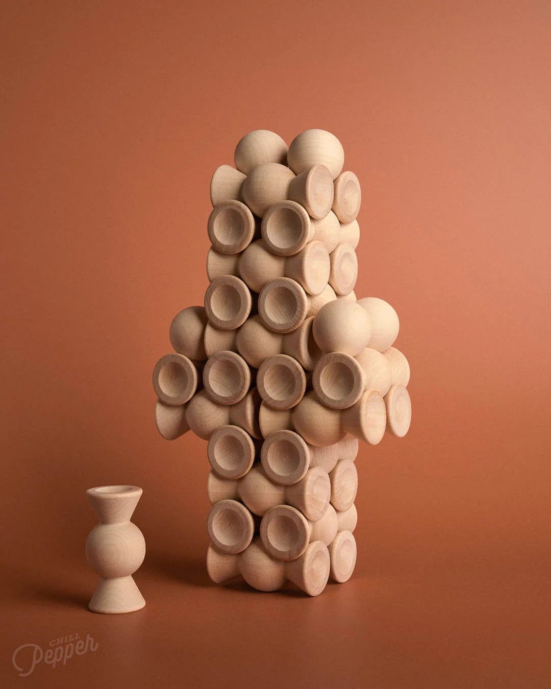 Chill Pepper Sweets – Wooden Stacking Game, "Sugar Free" (33 pcs)
