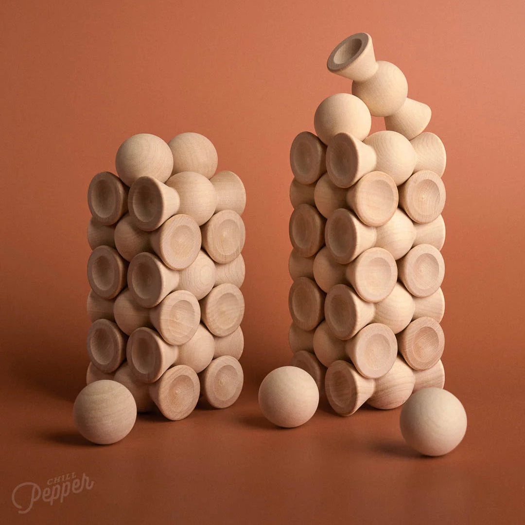 Chill Pepper Sweets – Wooden Stacking Game, "Sugar Free" (33 pcs)
