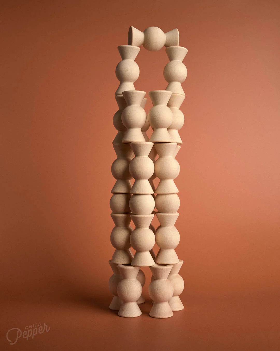 Chill Pepper Sweets – Wooden Stacking Game, "Sugar Free" (33 pcs)