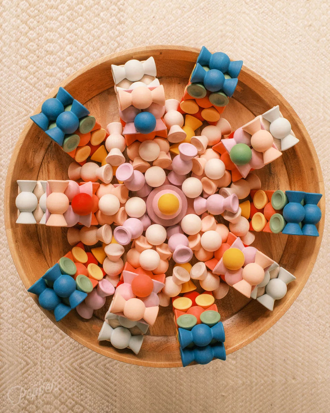 Chill Pepper Sweets – Wooden Stacking Game, Peachy Pastels (33 pcs)