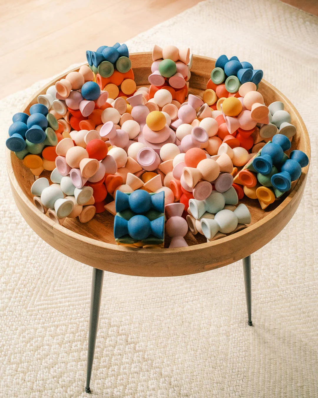 Chill Pepper Sweets – Wooden Stacking Game, Peachy Pastels (33 pcs)