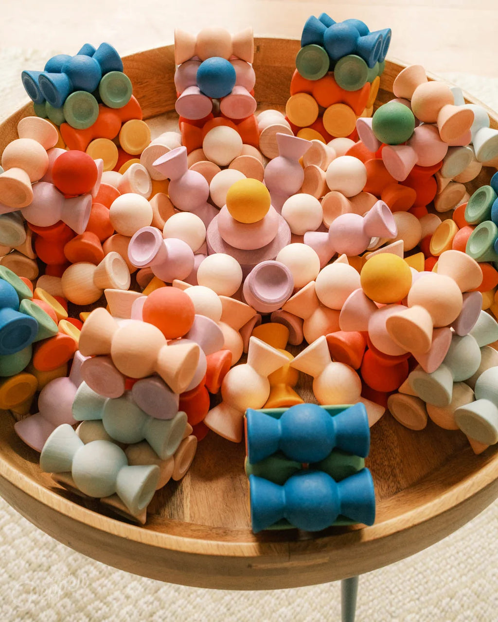 Chill Pepper Sweets – Wooden Stacking Game, Peachy Pastels (33 pcs)