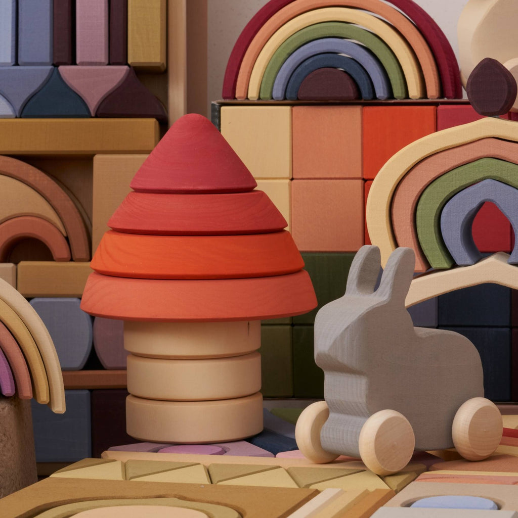 Grey Hare Vehicle – Wooden Rolling Toy
