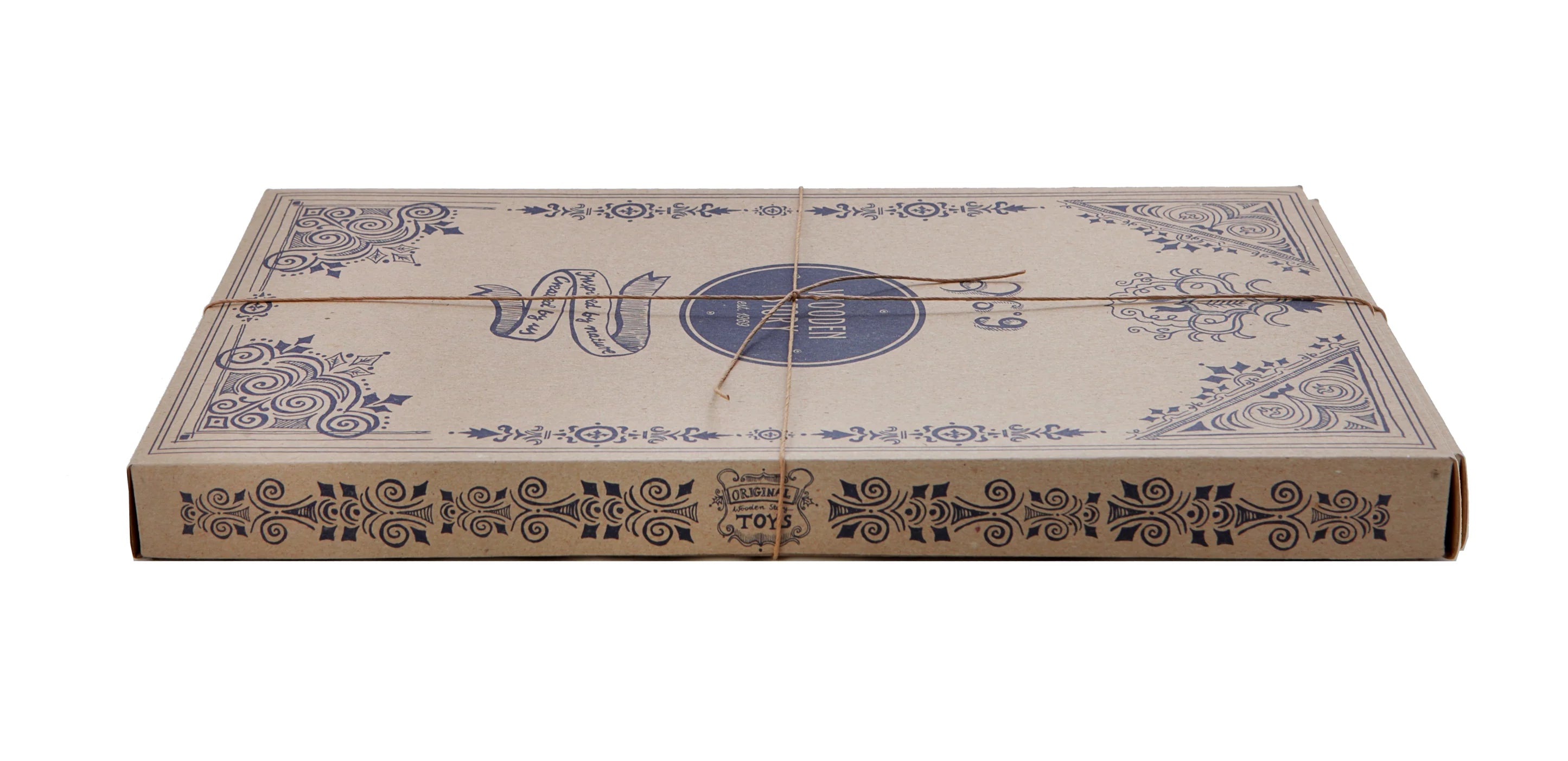Wooden blocks in blue tray - 54 pcs