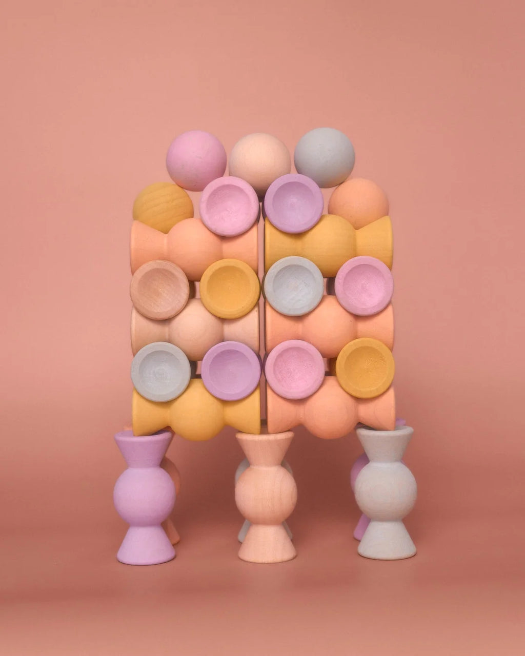 Chill Pepper Sweets – Wooden Stacking Game, Peachy Pastels (33 pcs)