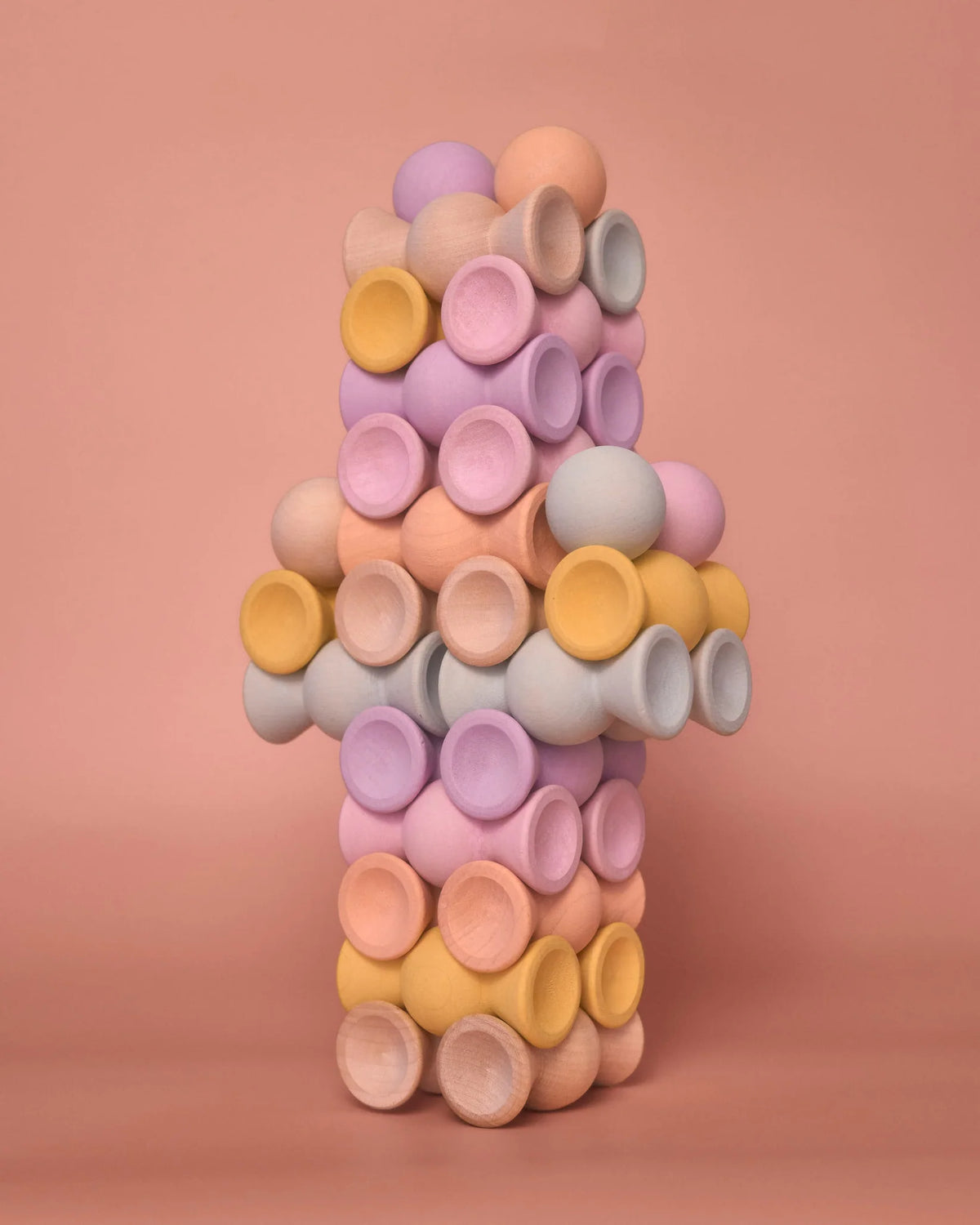 Chill Pepper Sweets – Wooden Stacking Game, Peachy Pastels (33 pcs)