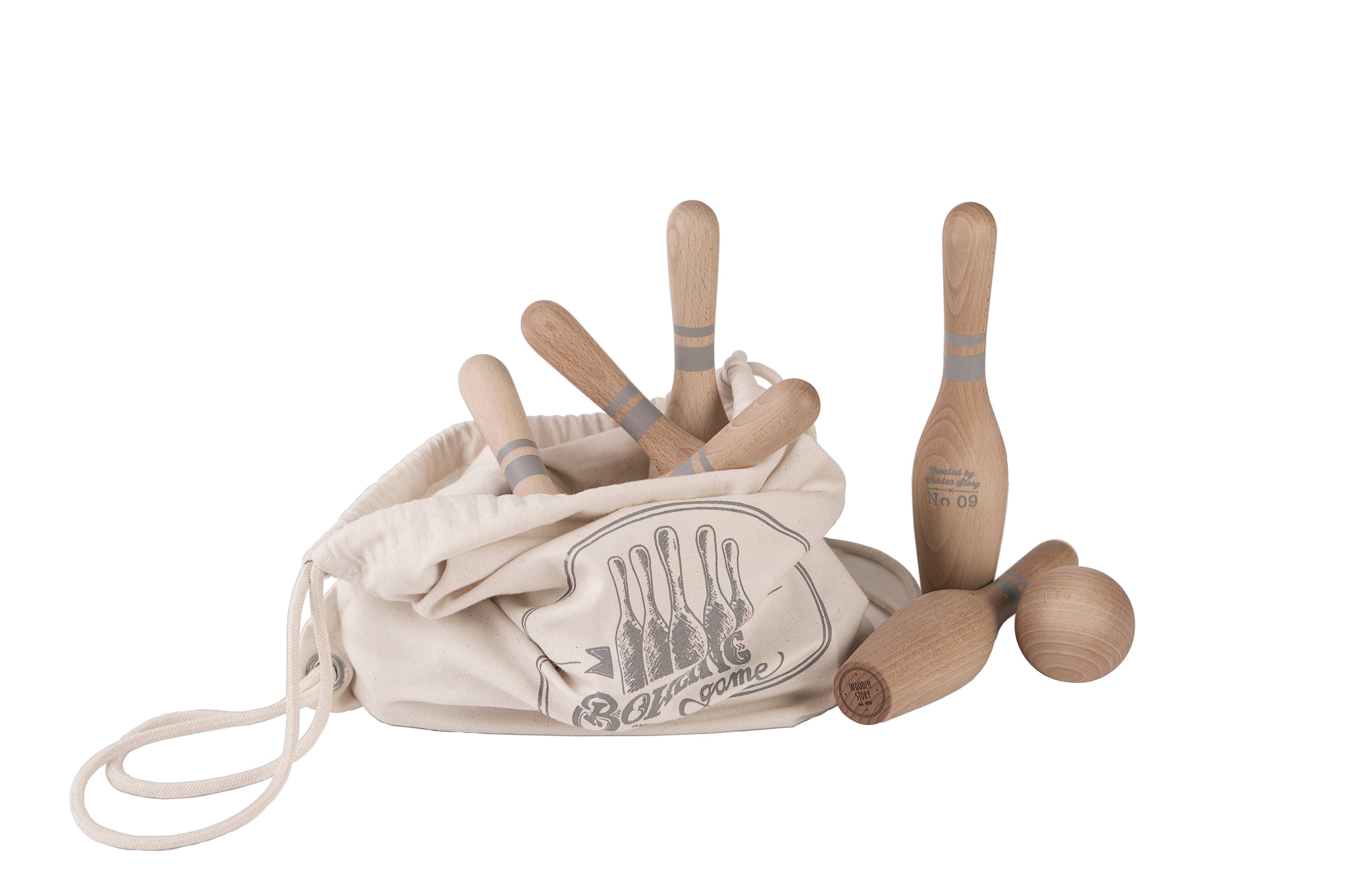Natural bowling set