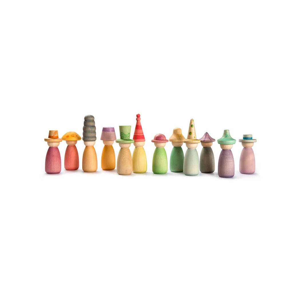 Fancy Nins Play Set – 12-Piece Wooden Nins Figures
