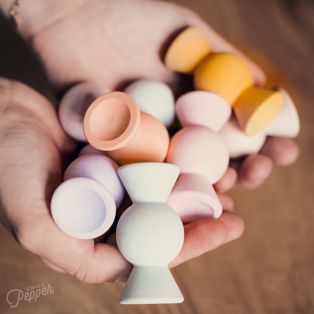 Chill Pepper Sweets – Wooden Stacking Game, Peachy Pastels (33 pcs)