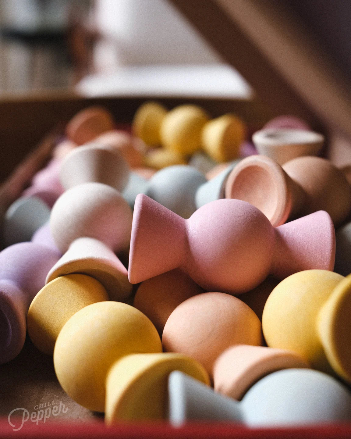 Chill Pepper Sweets – Wooden Stacking Game, Peachy Pastels (33 pcs)