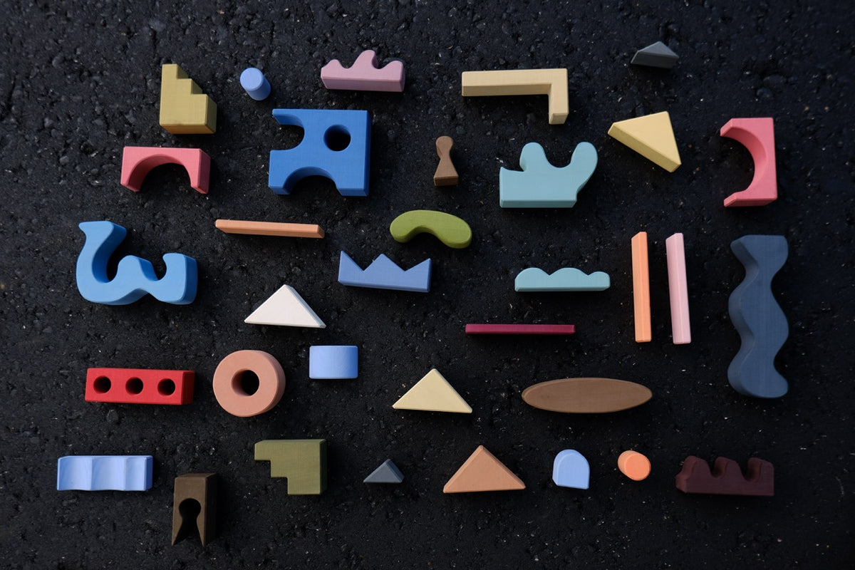 Collage Building Blocks – Wooden Building Set Inspired by Matisse