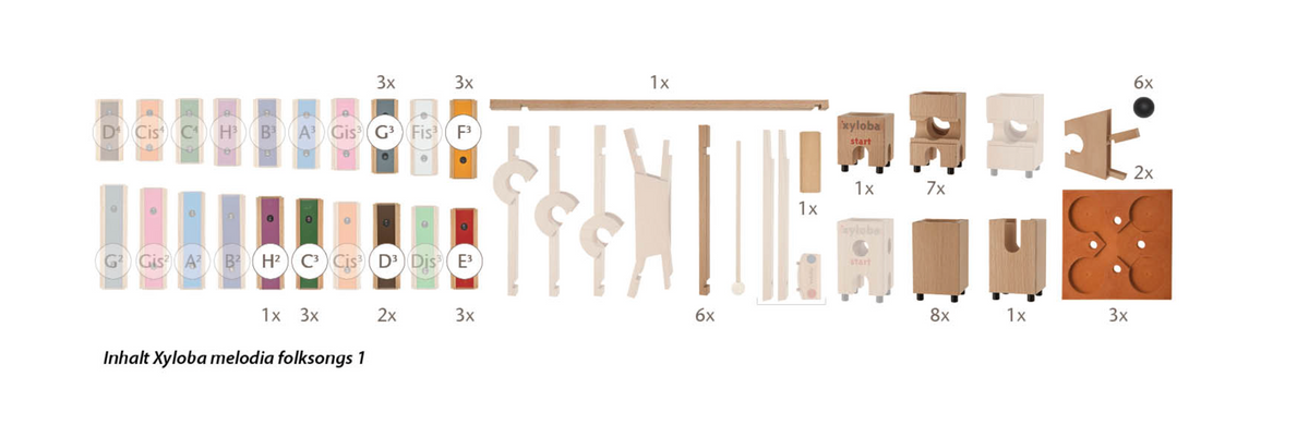 Xyloba Melodia Folksongs 1 – Musical Marble Run Melody Kit (52 Pieces)