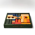 Wooden blocks in green tray - 30 pcs