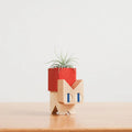 Neko Block Cat Flower Vase – Wooden Cat Planter & Bud Vase