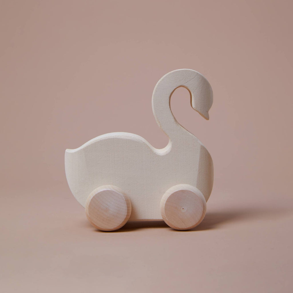White Swan Vehicle – Wooden Rolling Toy