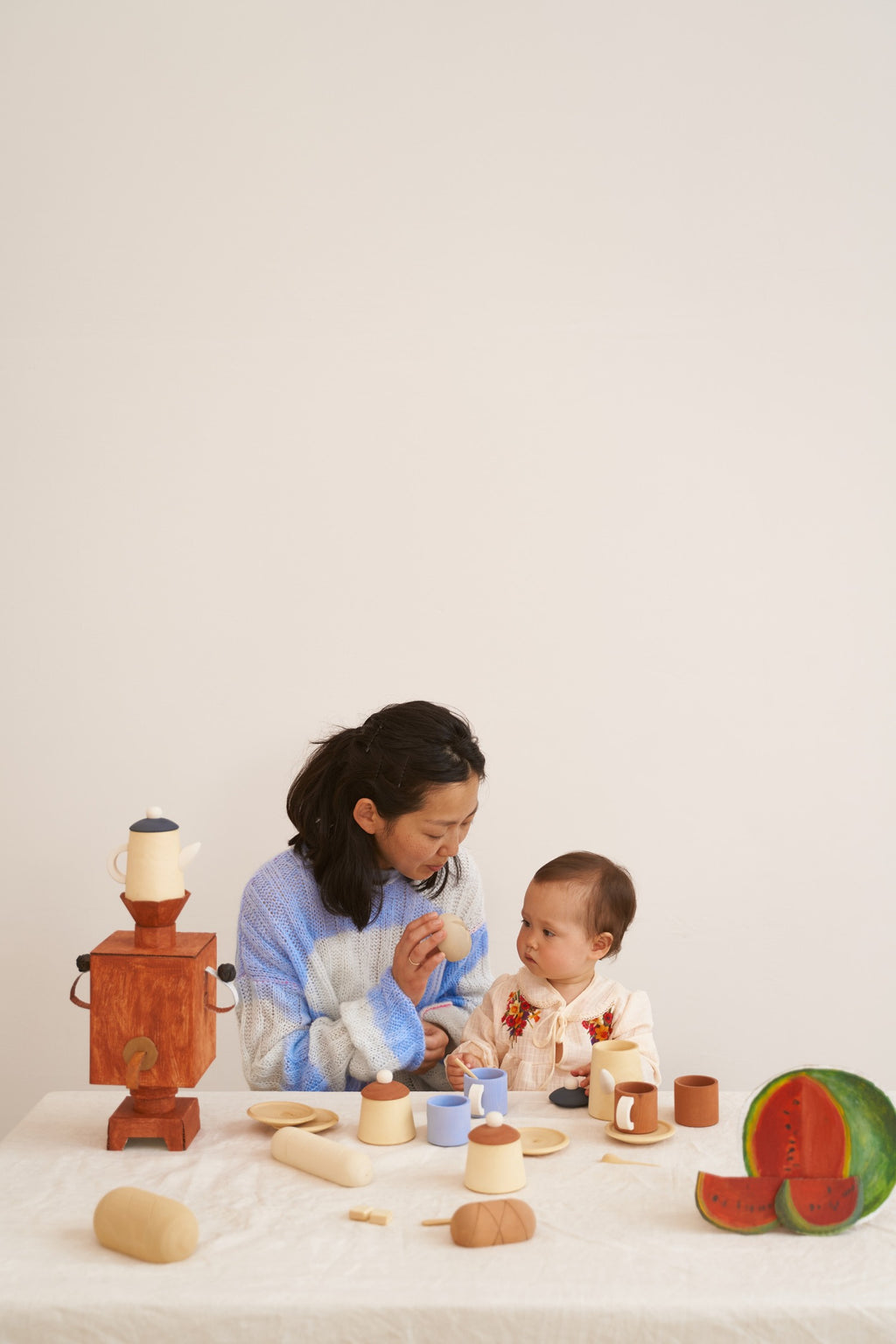 Tea Set Terra & Blue – Wooden Tea Party Play Set