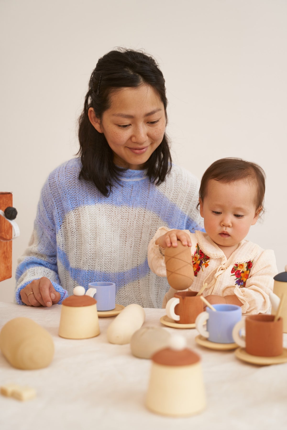 Tea Set Terra & Blue – Wooden Tea Party Play Set