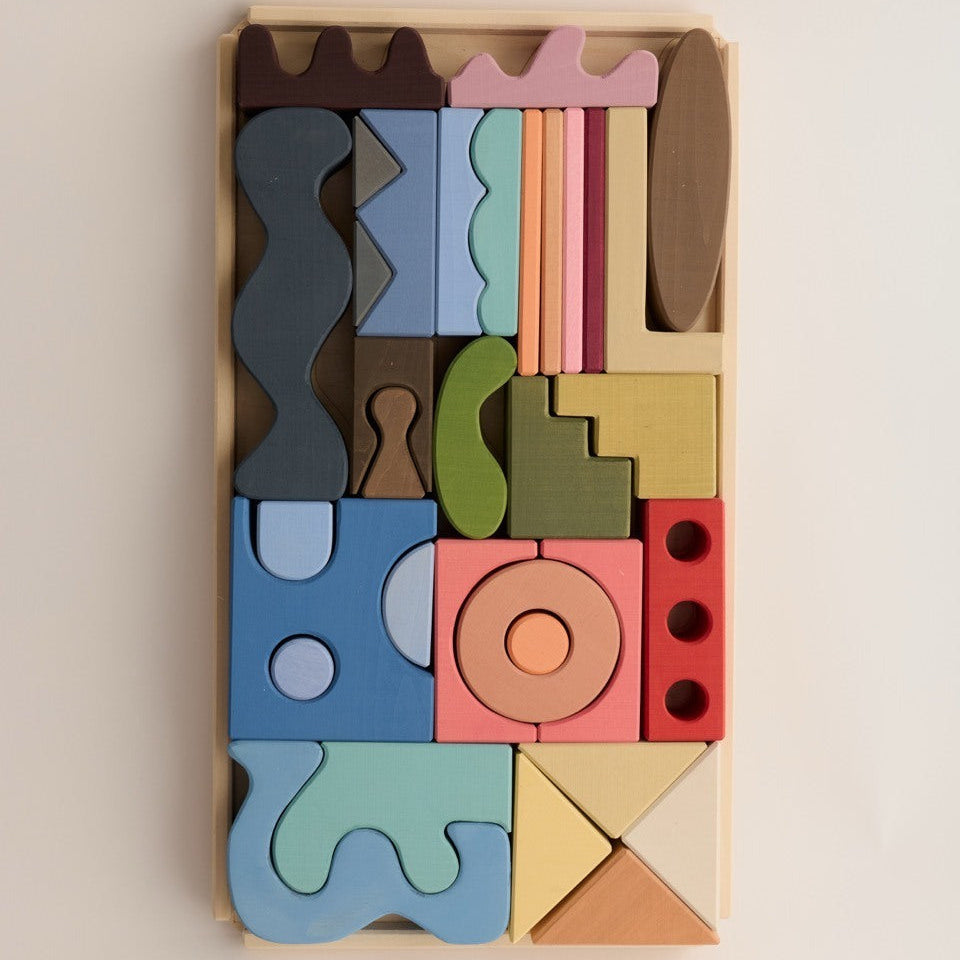 Collage Building Blocks – Wooden Building Set Inspired by Matisse