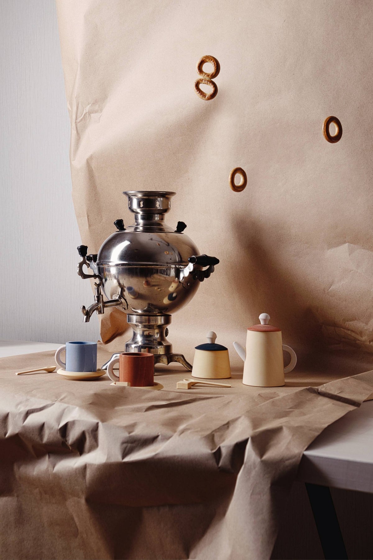 Tea Set Terra & Blue – Wooden Tea Party Play Set