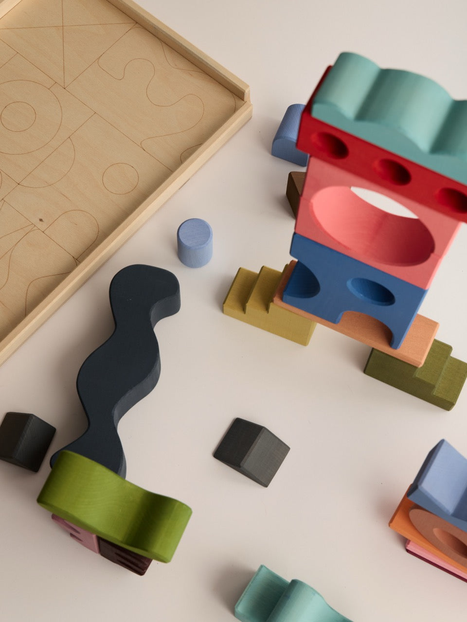 Collage Building Blocks – Wooden Building Set Inspired by Matisse