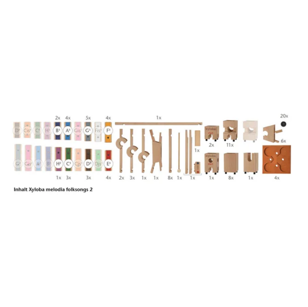 Xyloba Melodia Folksongs 2 – Musical Marble Run Melody Kit (98 Pieces)